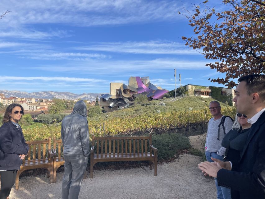 From Bilbao: Rioja Architecture and Wine Tour - Ysios and the mountains behind the cellar