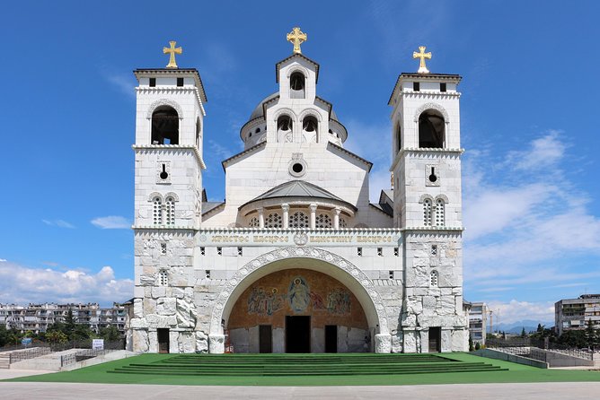 Podgorica Car Trip - Architecture, History, Wine tasting, Churches, Doclea city - A modern Orthodox cathedral with a dramatic interior