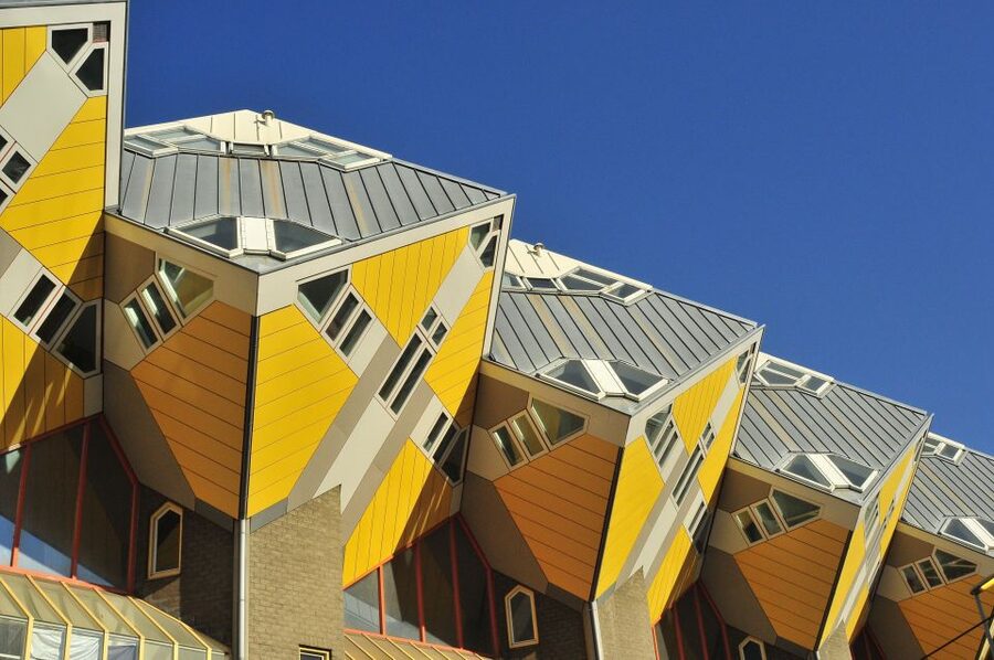 Rotterdam Architecture: Centre and South Bank with watertaxi - Cube Houses and Rotterdam’s playful side
